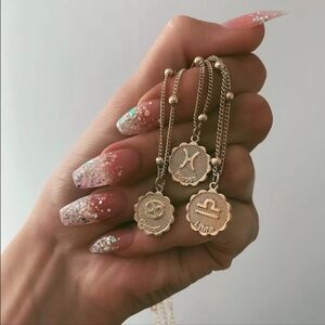 NEW Zodiac Constellation Gold Coin Pendant Chain
